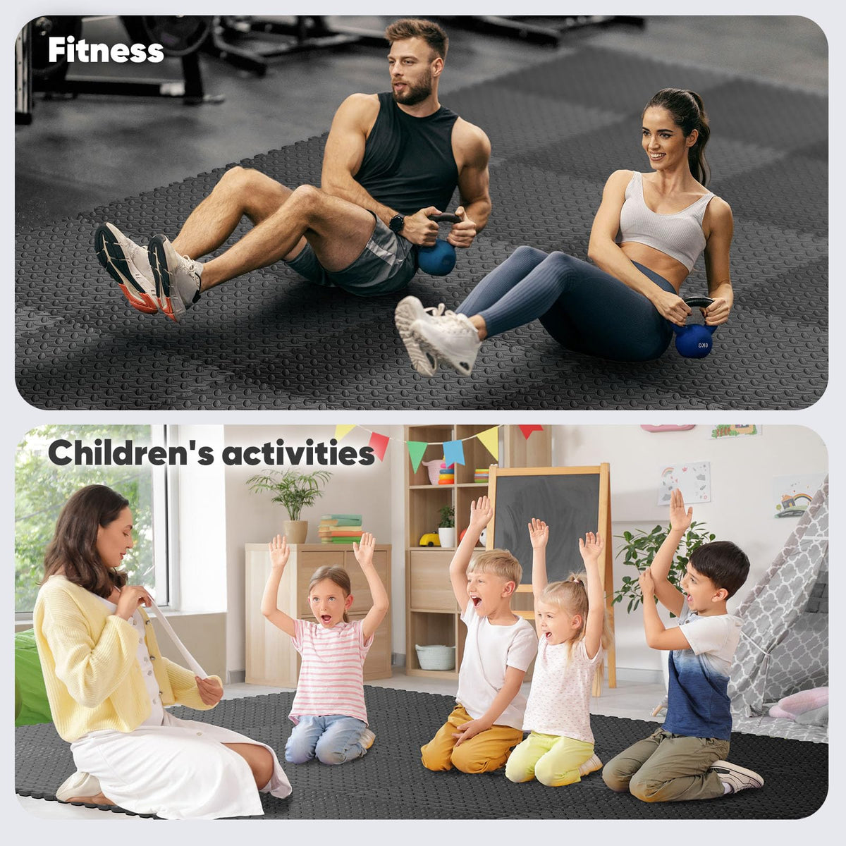 12 Pack 48 sqft Home Gym Mat Puzzle Exercise Mat EVA - Nazhura Official Imagery - 8