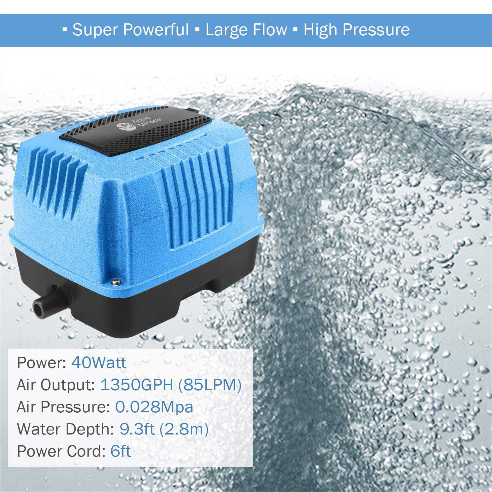 AquaMiracle Linear Air Pump AP-40/AP-60/AP-80/AP-160 for Pond Aer - AquaMiracle Official Product View 2