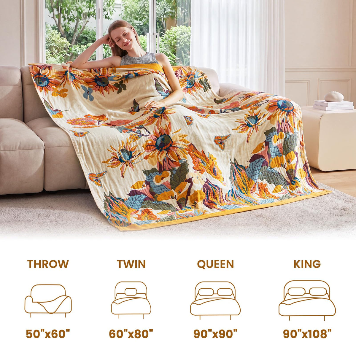 MSGKV Boho Throw Blanket 100 Cotton 60 x80 for Couch Bed - MSGKV Official Imagery - 7
