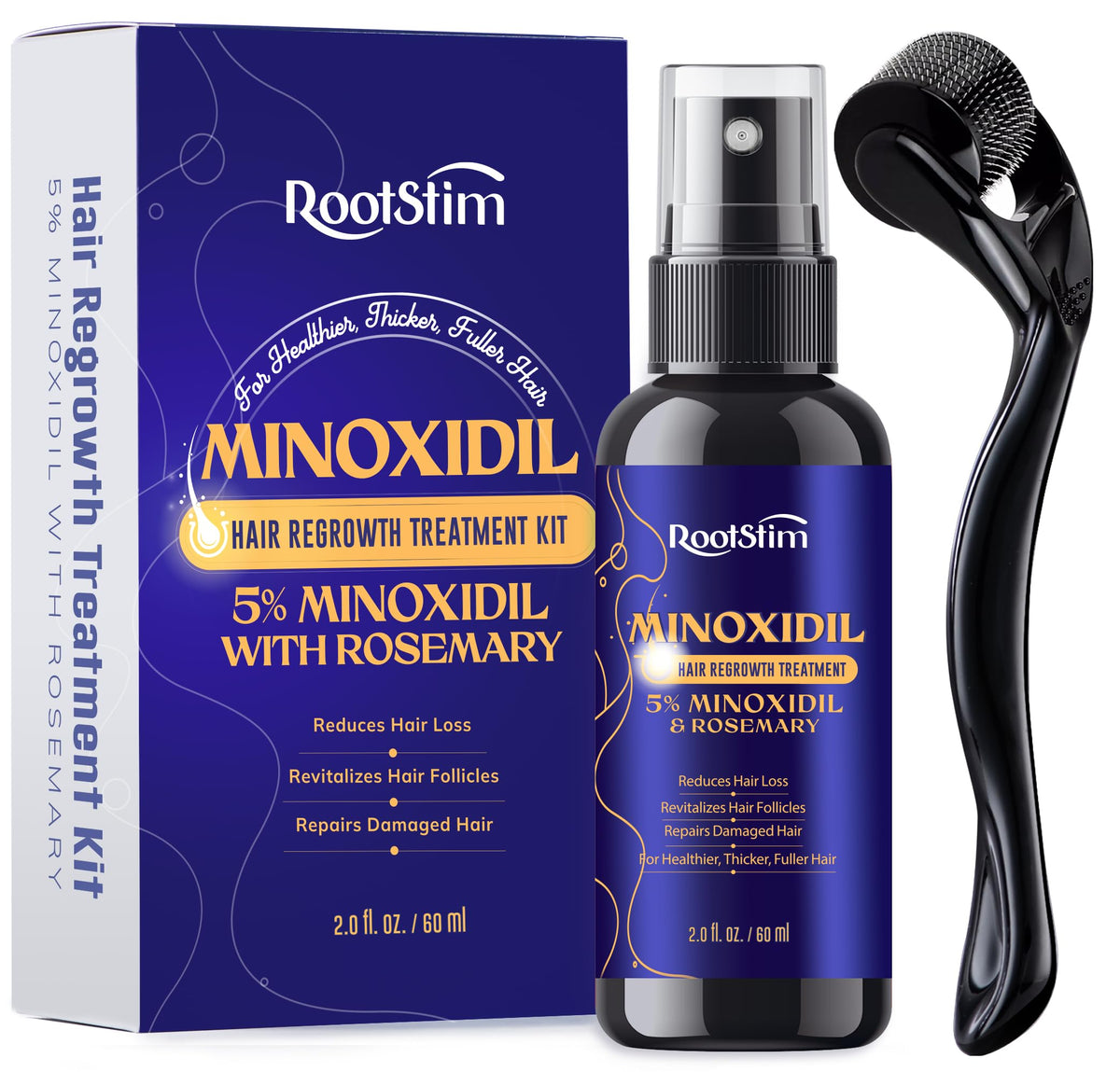 5 Minoxidil Spray 0 25mm Derma Roller Hair Growth Kit for - RootStim Official Imagery - 2