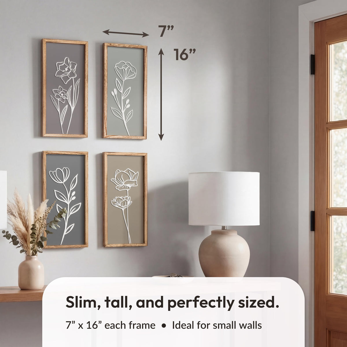 Tide and Tales 3d Framed Wall Art Set of 4 Floral Boho Wall - Tide and Tales Official Imagery - 4