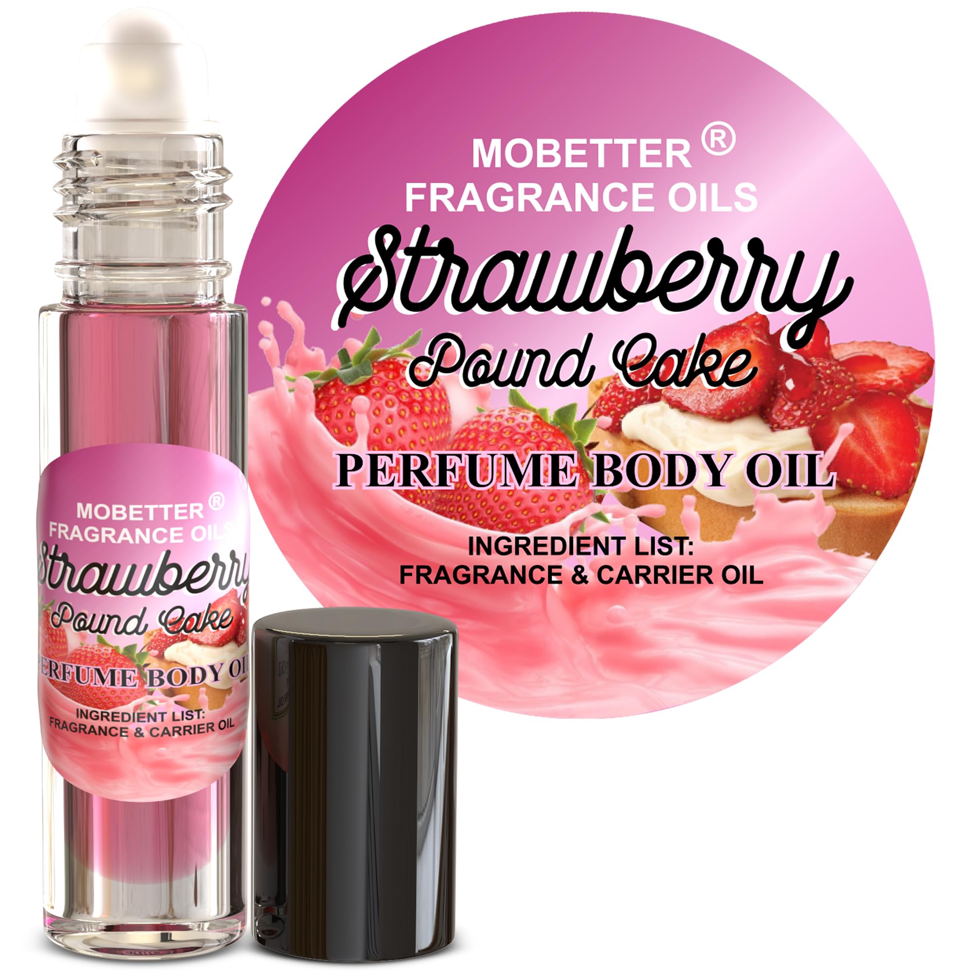 MOBETTER FRAGRANCE OILS Strawberry Pound Cake Perfume body oil - Product Imagery