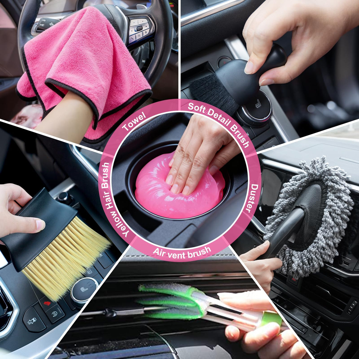 Car Cleaning Kit Car Interior Detailing Kit with 12000PA - AUTODECO Official Imagery - 8