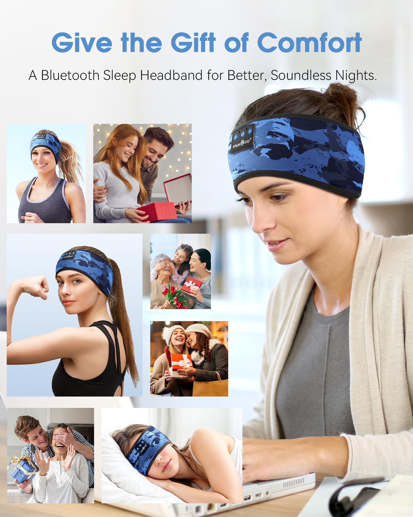 MUSICOZY Sleep Headphones Bluetooth Headband Headphones for Side Sleepers - MUSICOZY Official Product View 7