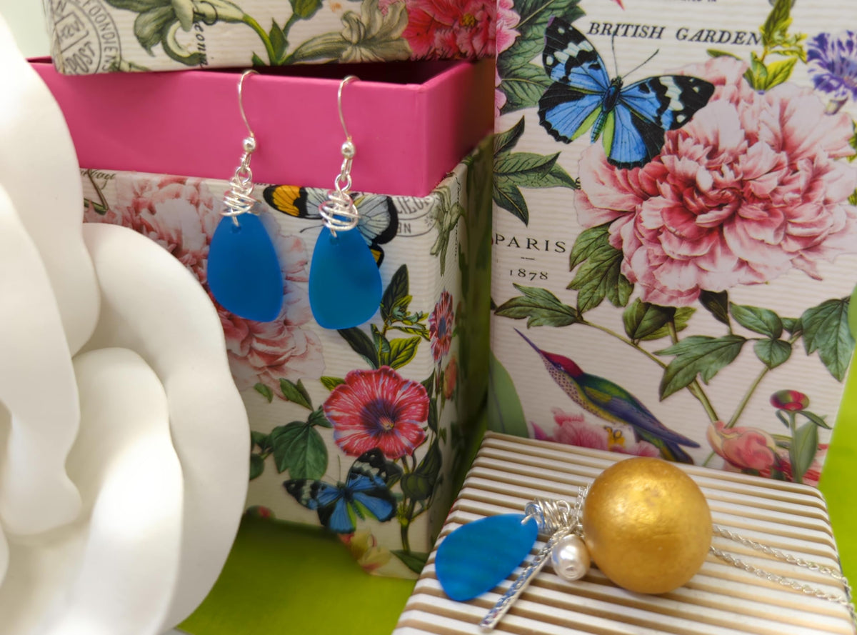 Popular Recycled Sea Glass Earrings on Sterling Silver Hooks - Aimee Tresor Official Imagery - 5