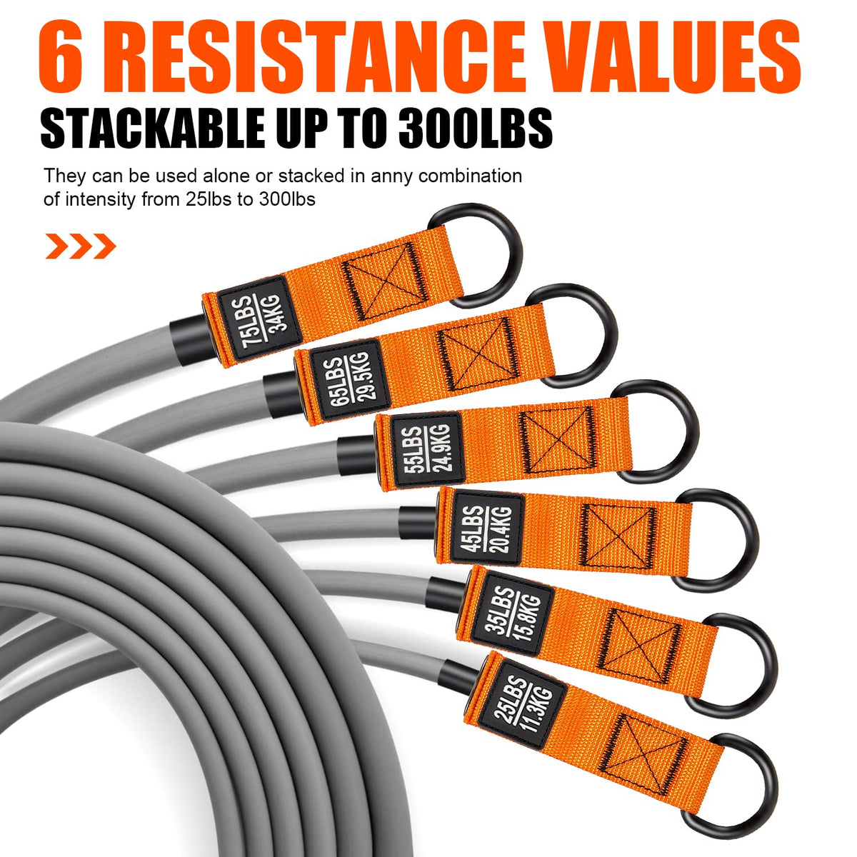 HPYGN Heavy Resistance Bands 300LBS Exercise Bands for - HPYGN Official Imagery - 7