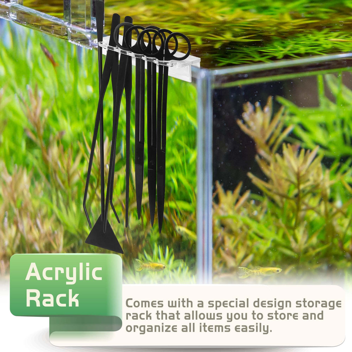 8 in 1 Aquascaping Tool Kit with Acrylic Storage Rack Black - NEPTONION Official Imagery - 7