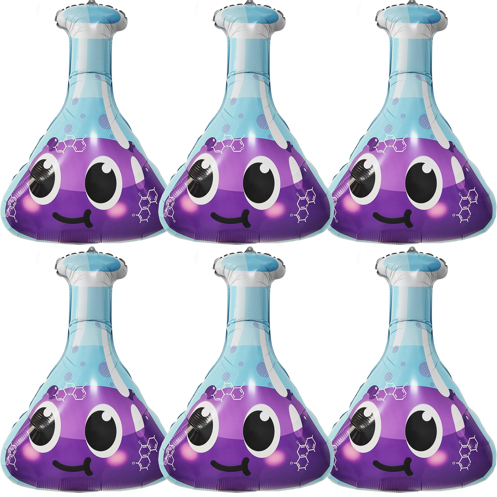 Science Party Decorations 6 Pack Jumbo Flask Foil Balloons for - Product Imagery