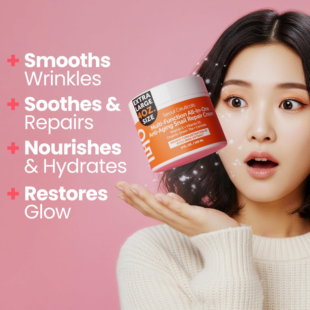 SeoulCeuticals 97 Snail Mucin Korean Face Moisturizer Skin - SeoulCeuticals Official Imagery - 3
