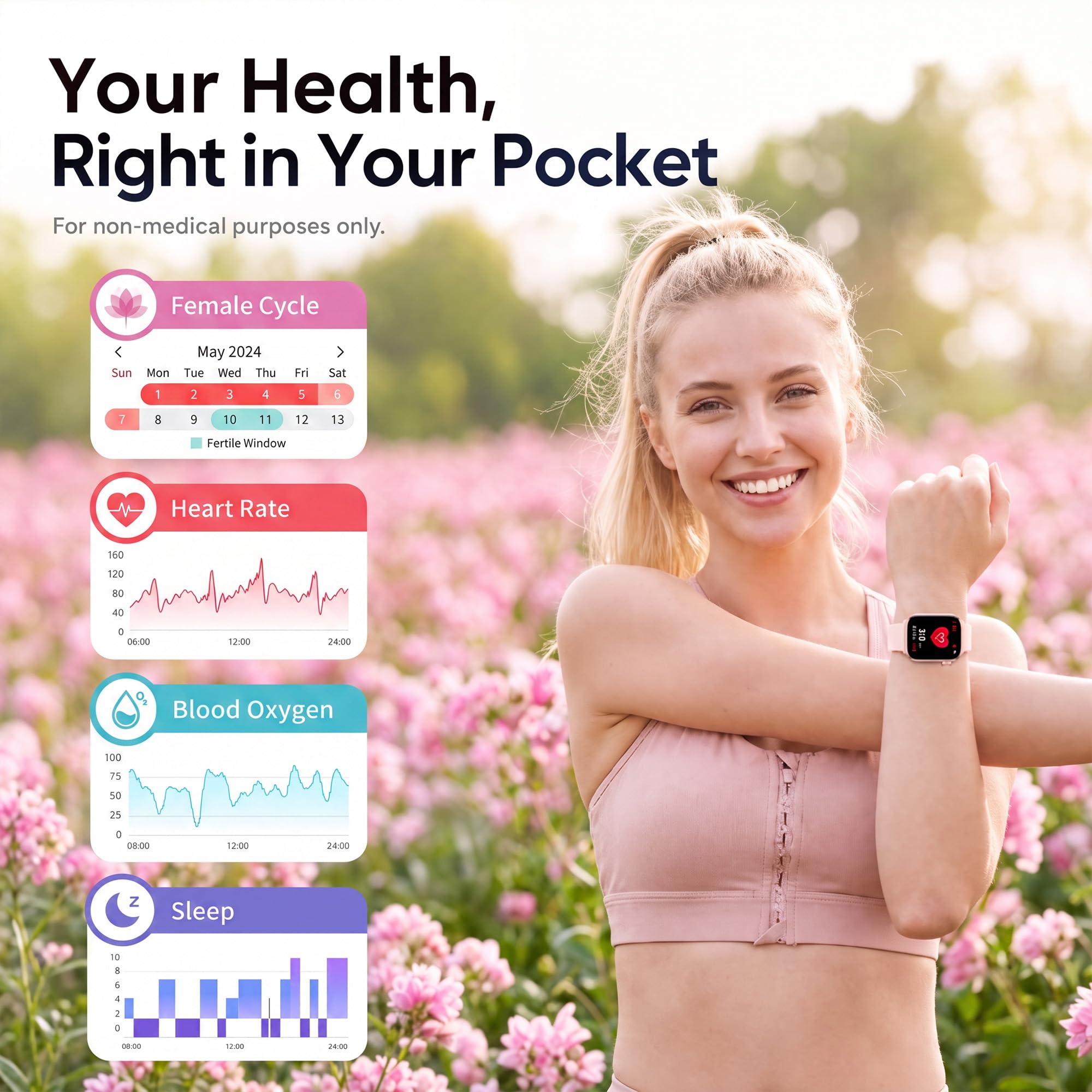 KIPTUMTEK Smart Watch for Women, Bluetooth Answer/Make Calls, 1.83"HD - View 3