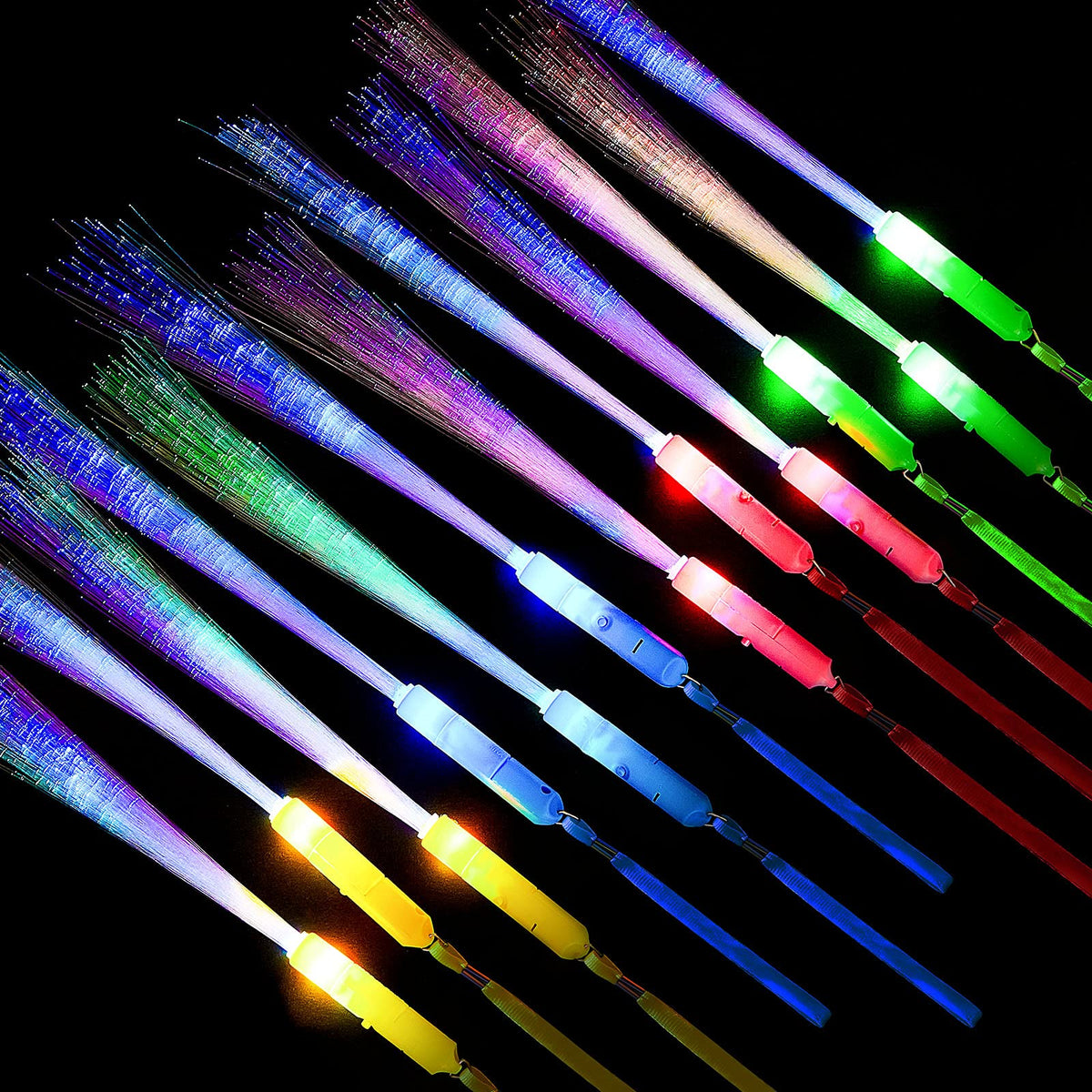 36 Pcs Fiber Optic Wand LED Glow Sticks Bulk with 3 Modes - Skylety Official Imagery - 7
