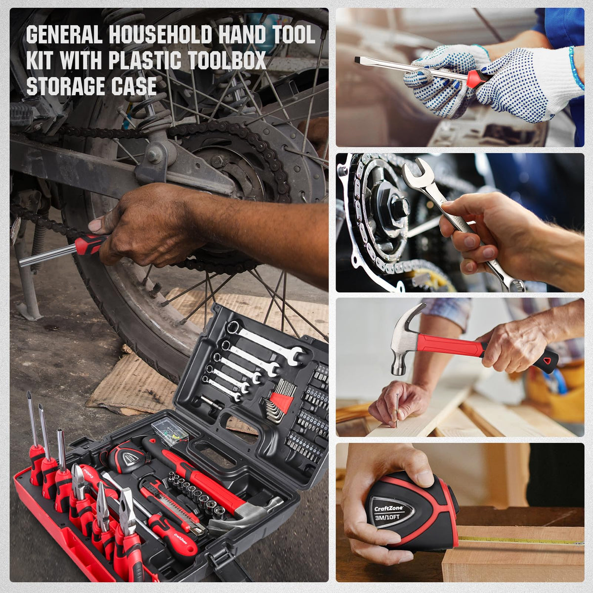 75 Piece Home Tool Kit General Household Hand Tool Set with - CRAFTZONE Official Imagery - 6