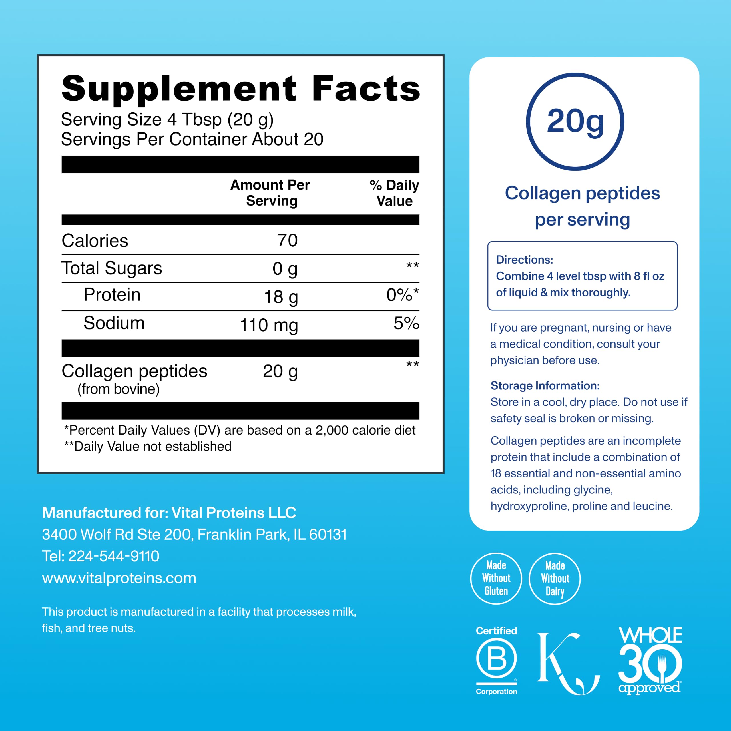 Vital Proteins Collagen Peptides Powder Unflavored 14 3oz - Vital Proteins Official Imagery - 7