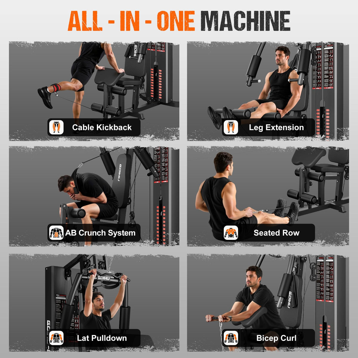 Home Gym M1 Workout Station with 140LBS Weight Stack - Goimu Official Imagery - 5