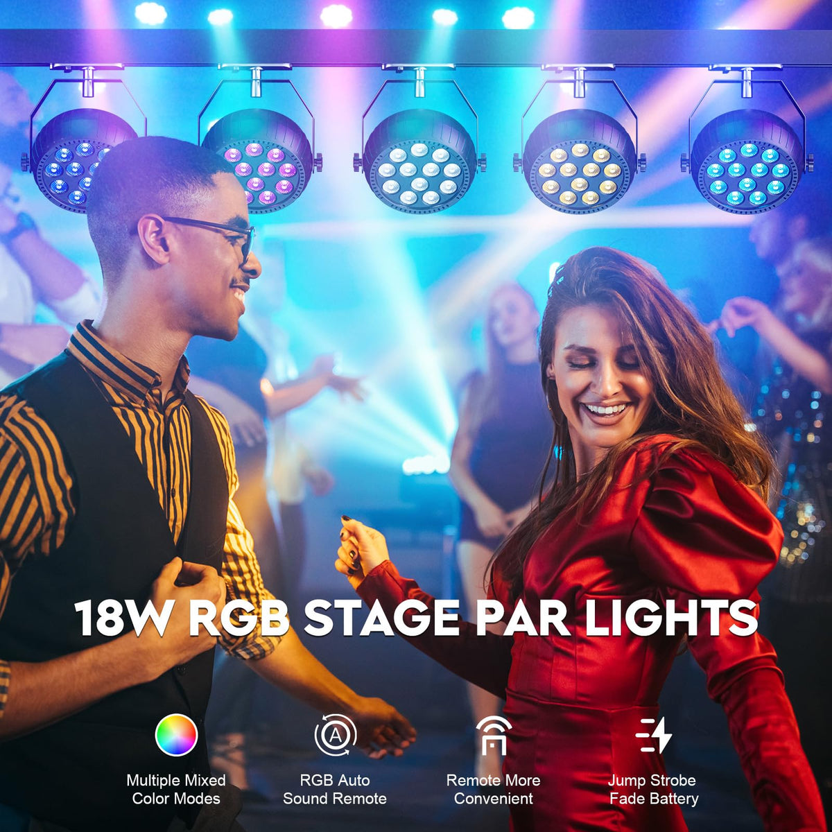 Rechargeable Stage Lights 3000mAh Battery Powered LED Par - Sparklingtrack Official Imagery - 3