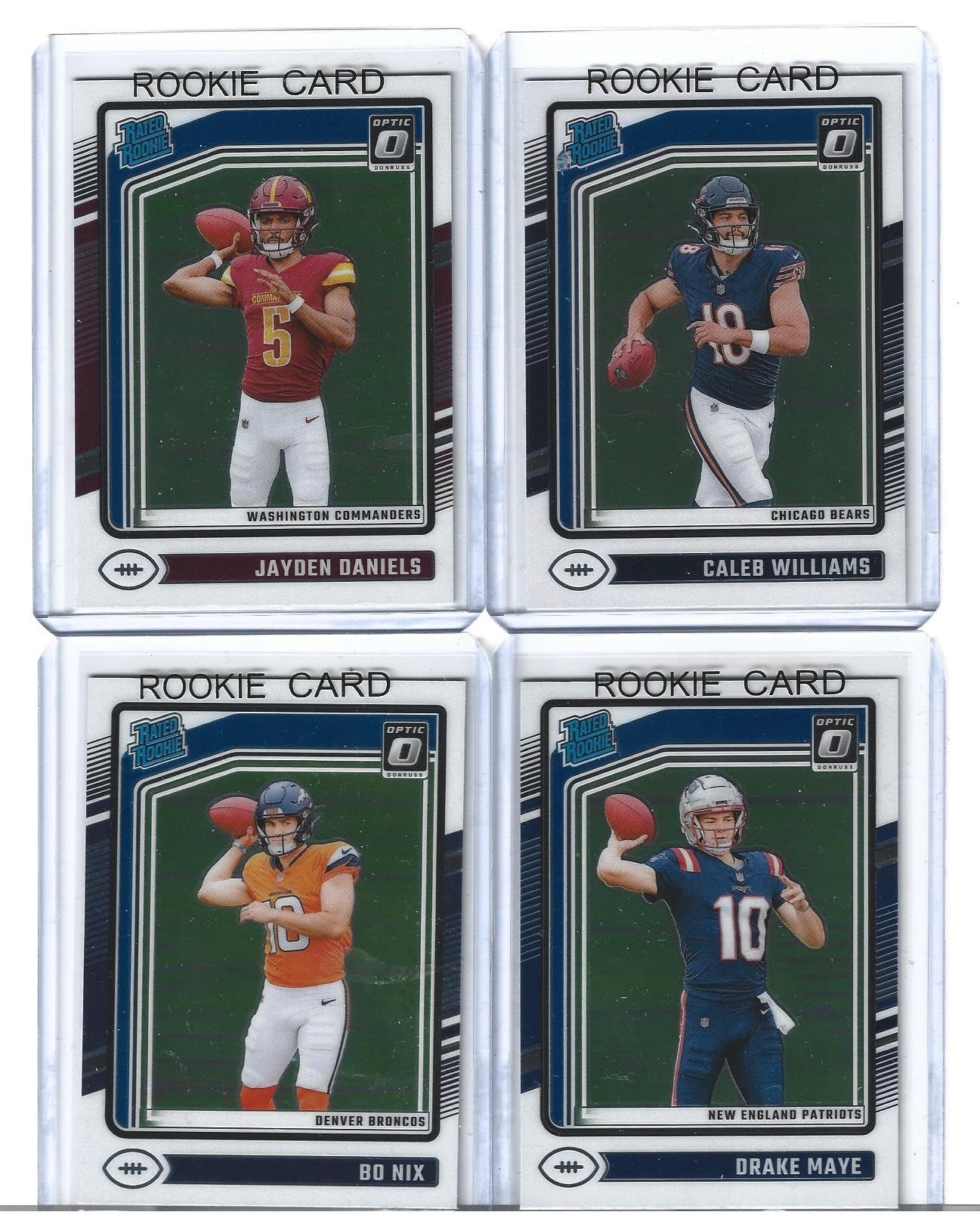 2024 Donruss Optic Football 4 Card Rookie Lot - Product Imagery