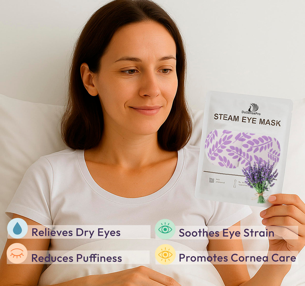 Lavender Steam Eye Mask for Dry Eyes Self Heating 16 Pack - DoSensePro Official Imagery - 8