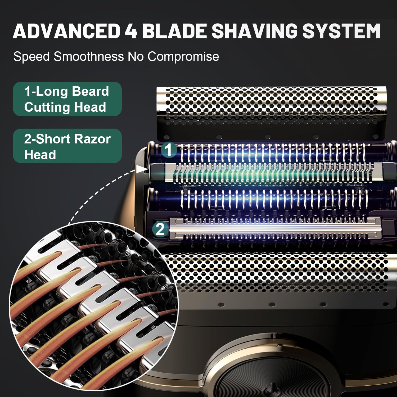 NKTMXY Electric Foil Shaver for Men, 4 Blades Dual Speed