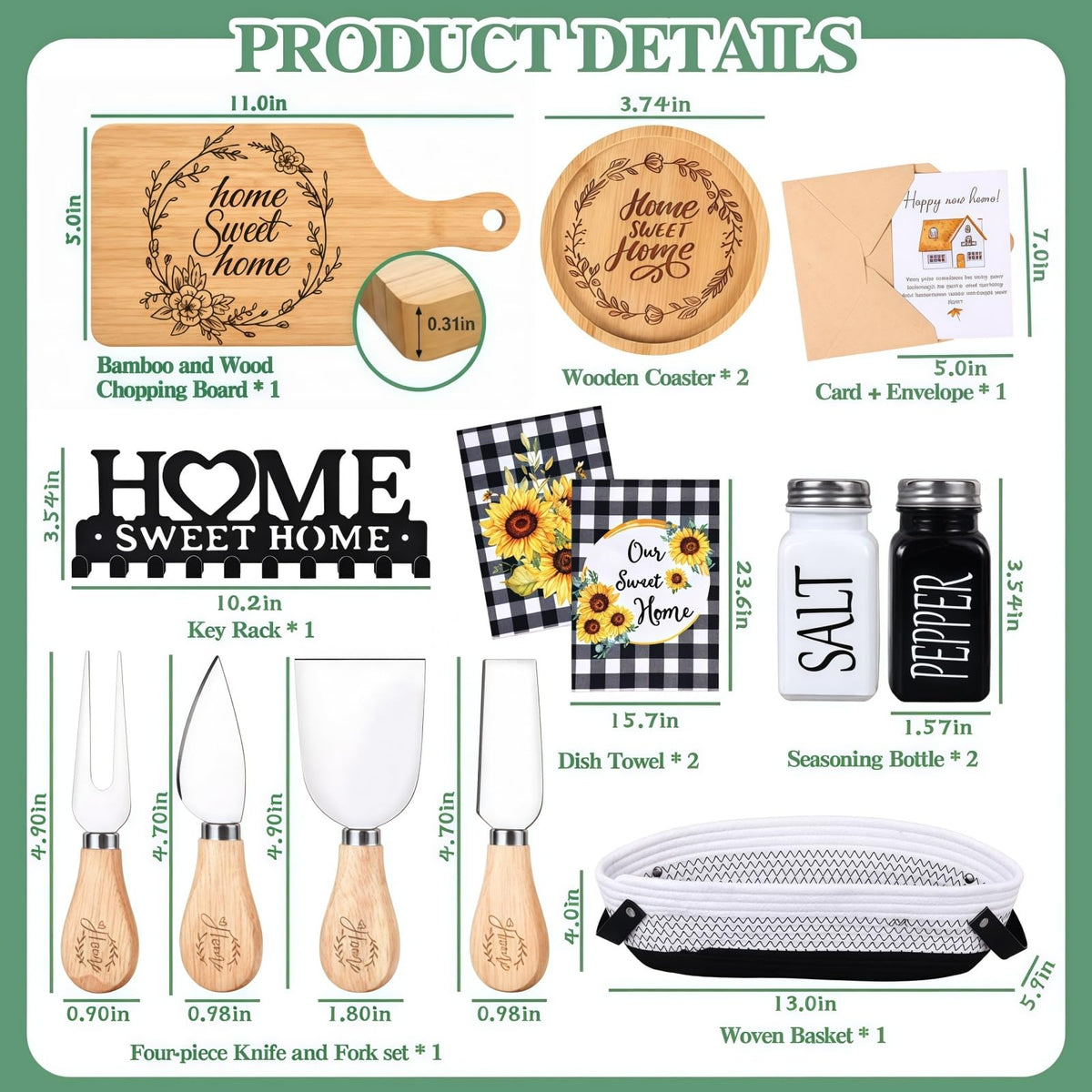 14 Pcs House Warming Gift New Home New House Gift Basket - MEPIG Official Imagery - 4