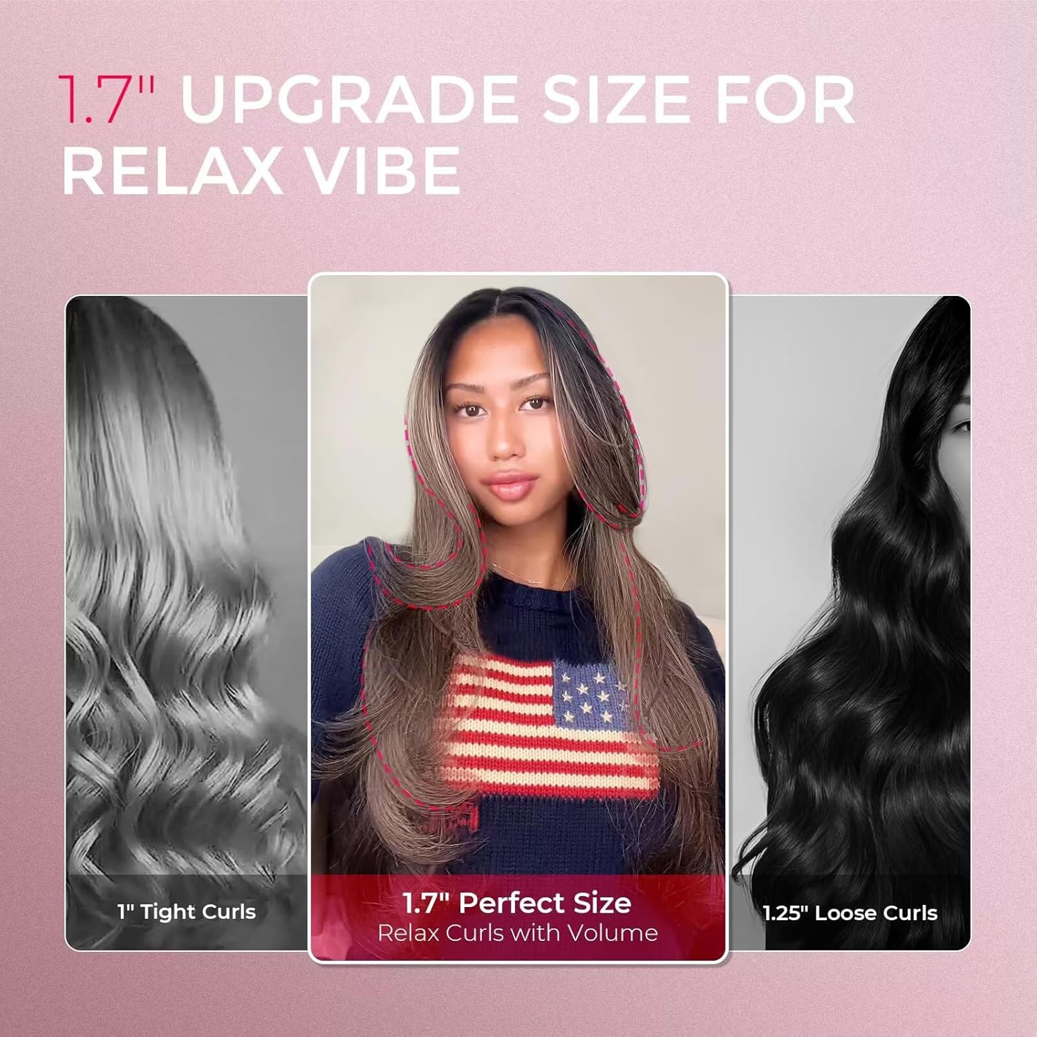 TYMO 2.0 Thermal Curling Brush and Volumizer, STYLUX 1.7-inch blowout brush for styling and adding volume to hair