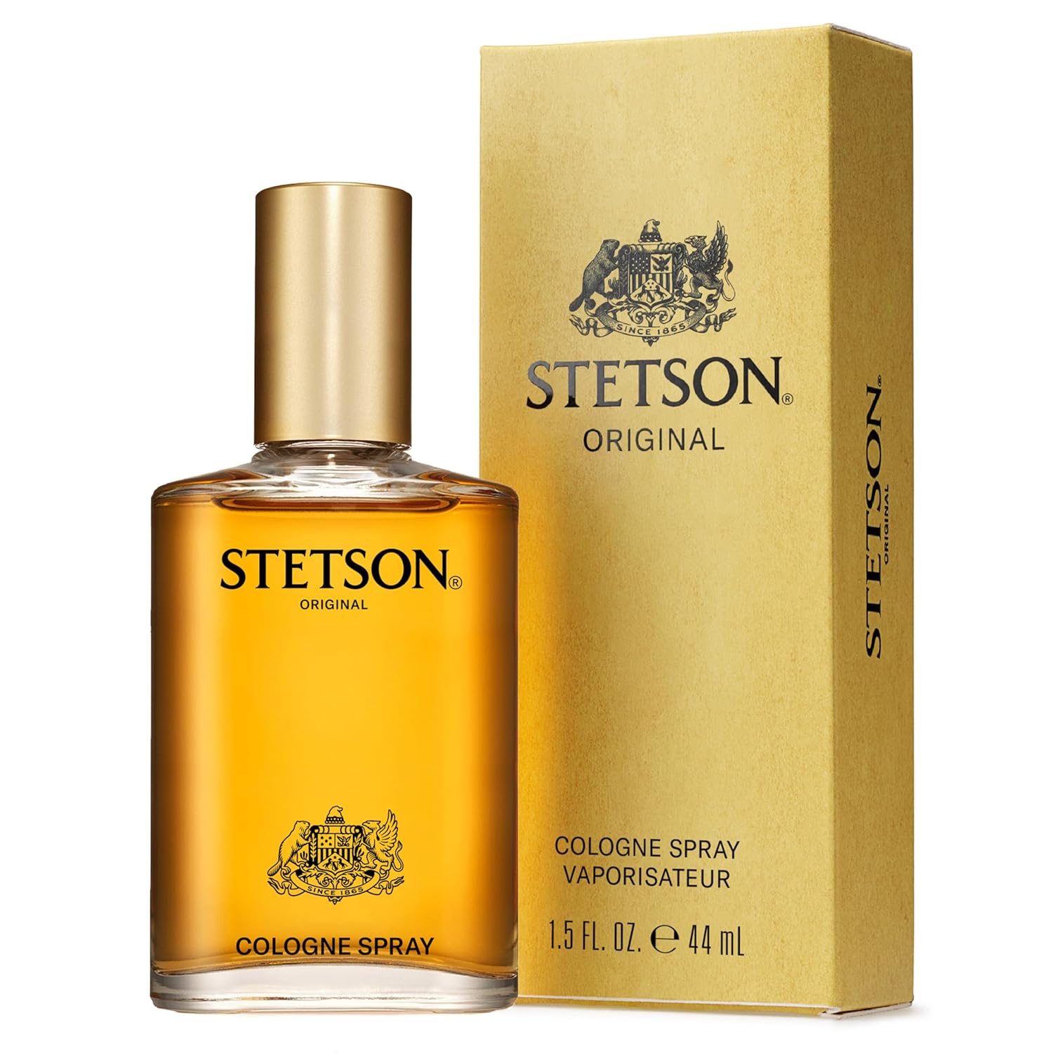 Stetson Original men's cologne bottle with classic, woody, masculine scent, featuring a simple, elegant design.