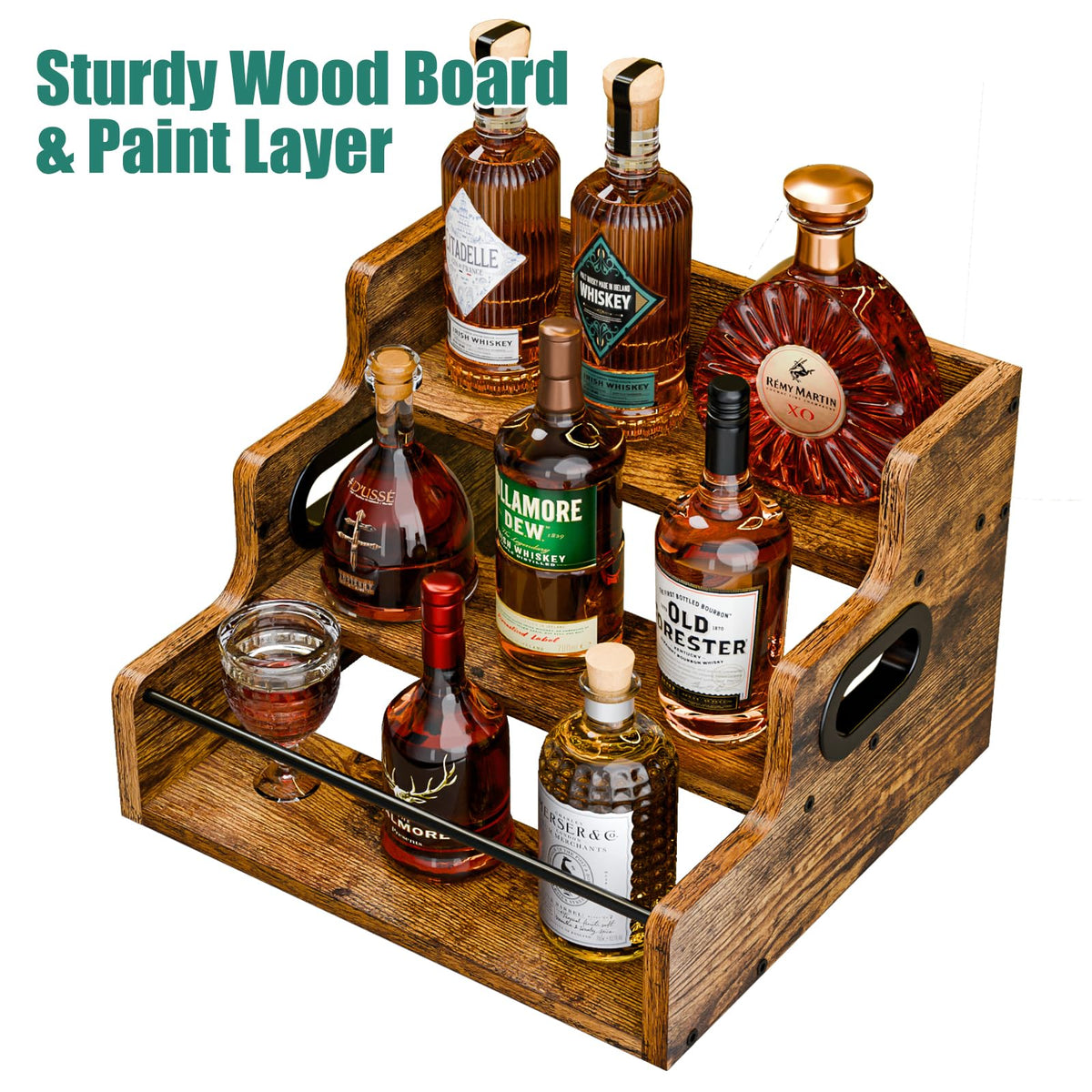 KLM Liquor Bottle Display Shelf Coffee Syrup Rack Organizer - KLM Official Imagery - 8