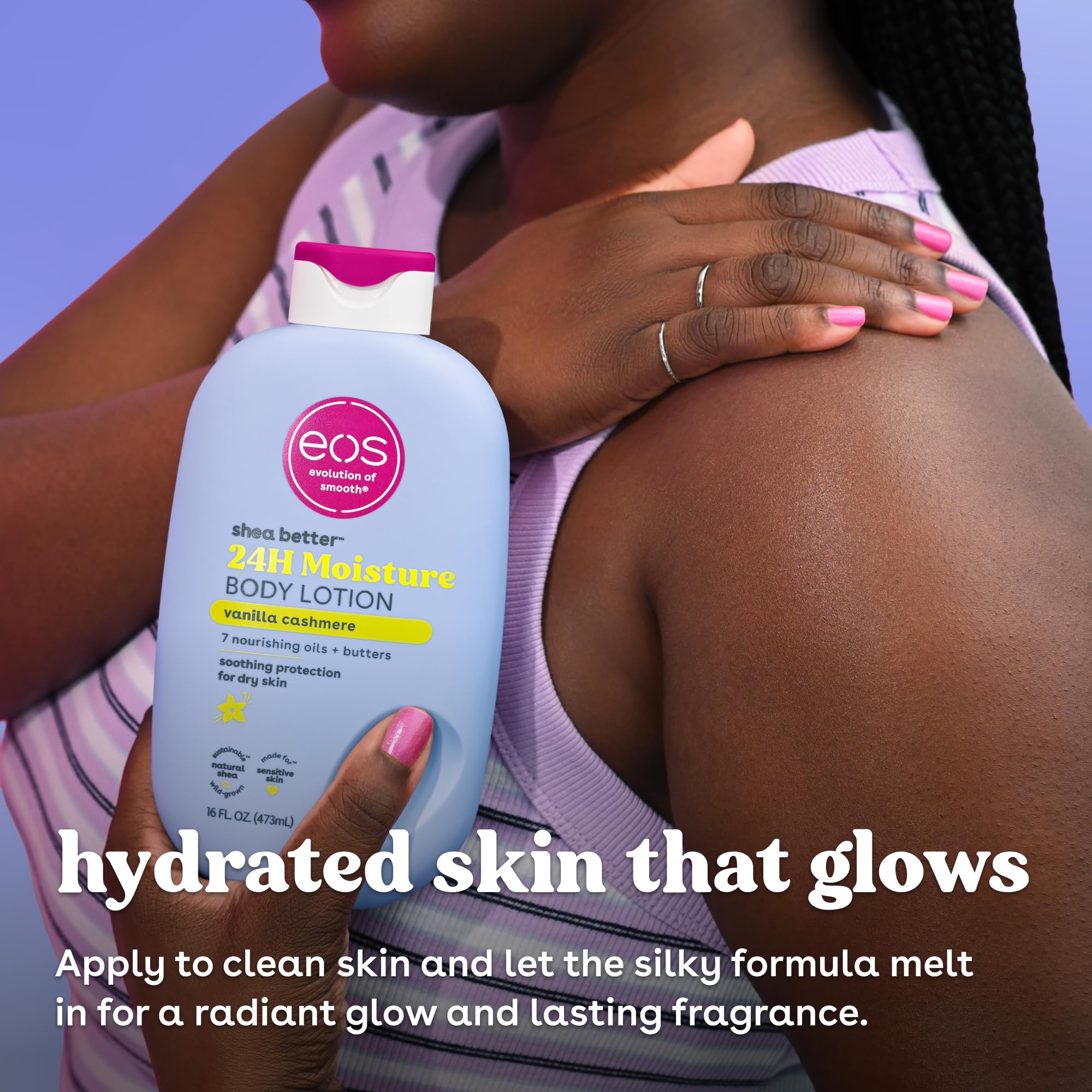 eos Shea Better Body Lotion- Vanilla Cashmere, 24-Hour Moistur... - eos Official Product View 7