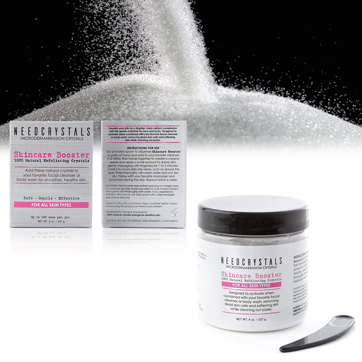 Microdermabrasion Crystals 8 oz - NeedCrystals Official Imagery - 3