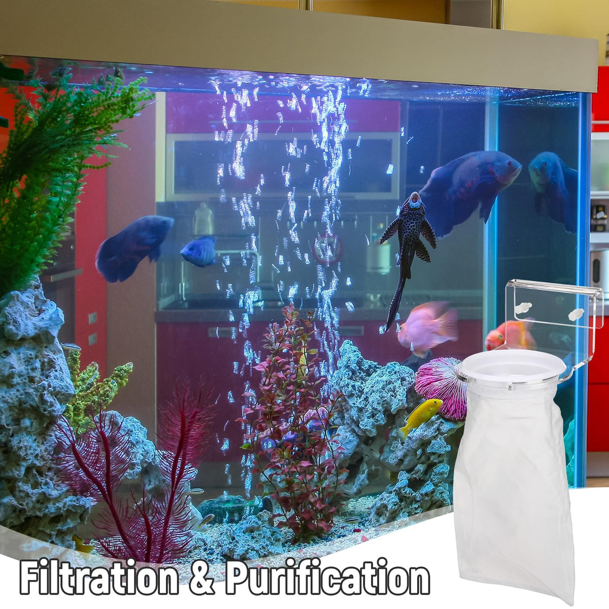 8 Pcs 4 Inch Filter Socks with Holder for Aquarium Pre Sump - Ninehaoou Official Imagery - 7