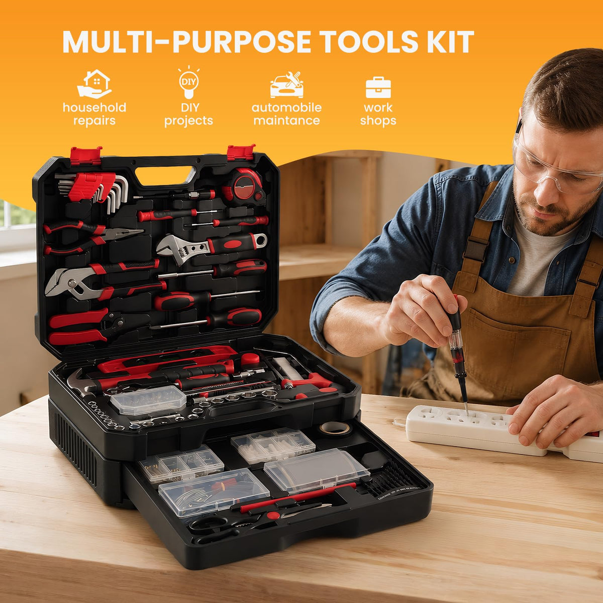 NEWBULIG 330 Piece Complete Tool Box Set Durable Homeowners - NEWBULIG Official Imagery - 7