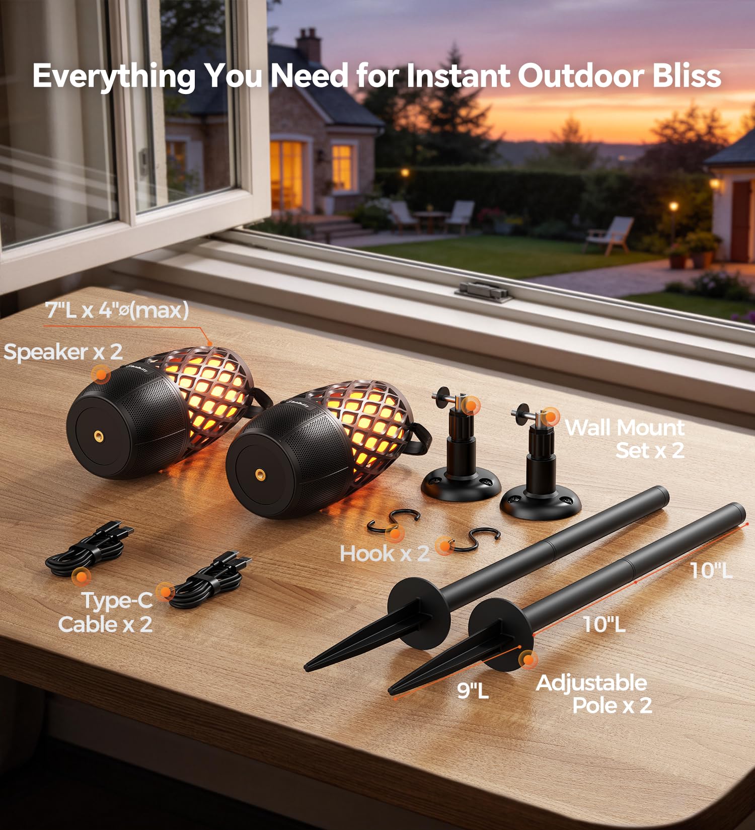 BolaButty Outdoor Speakers with Ligths Gifts for Men Multi-Sync u by BolaButty - Angle View 8