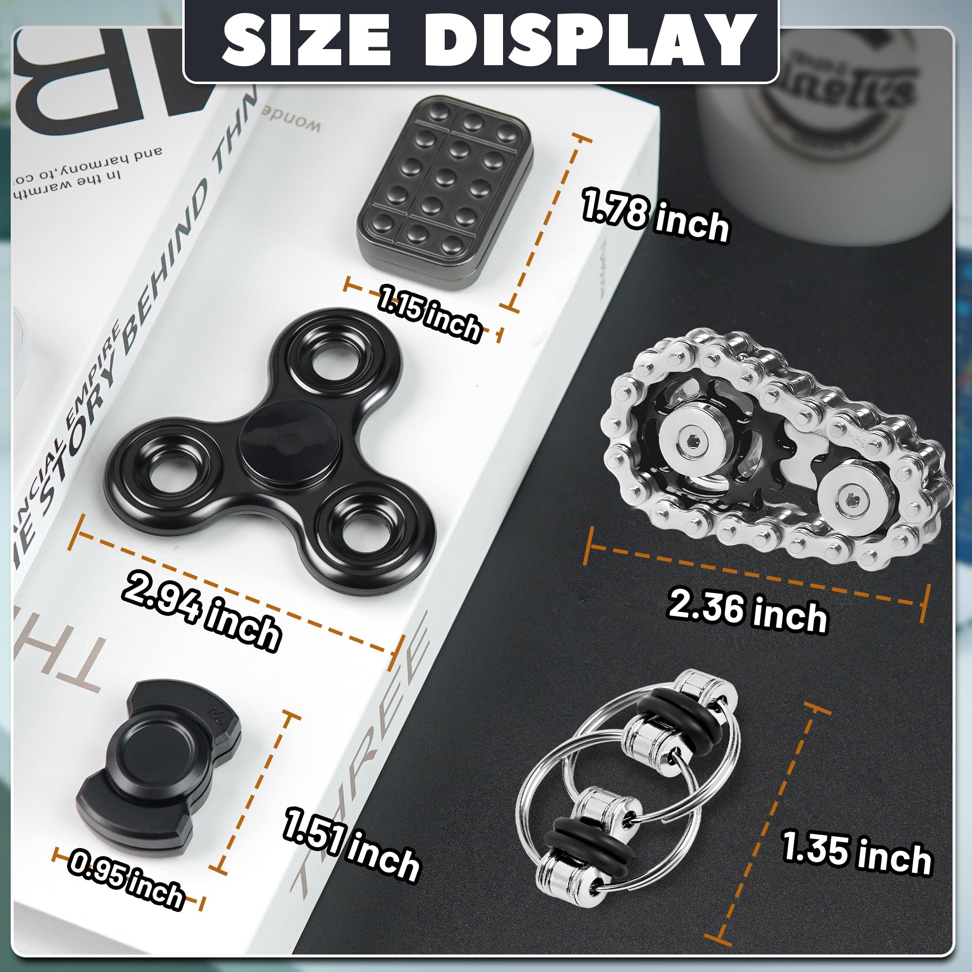 Chilvil 5 Pcs Fidget Toys Adults & Teen Metal Fidgets Spinner for by Chilvil - Angle View 2