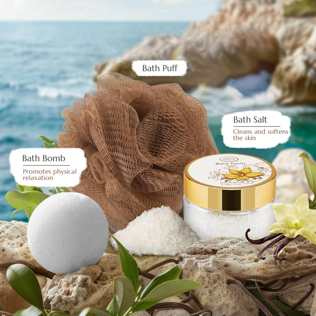 Bath and Body Warm Vanilla Sugar Gift Set 7pcs Gift Basket - ArioseMonde Official Imagery - 6