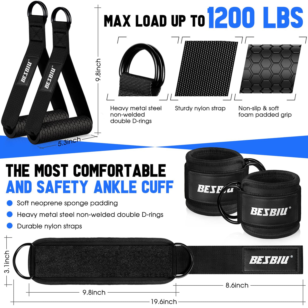Heavy Resistance Bands for Working Out 300lbs 360lb 420lb - BesBiu Official Imagery - 4