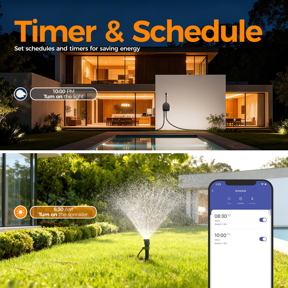 TESSAN Outdoor Smart Plug Waterproof 2 4GHz WiFi Only - TESSAN Official Imagery - 6