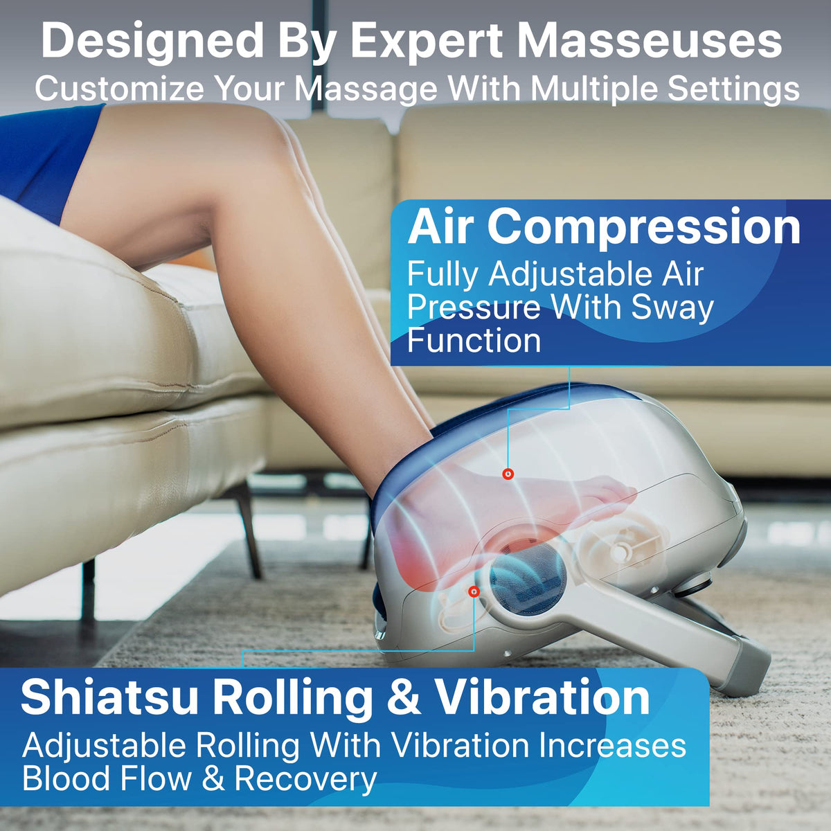 MIKO Shiatsu Foot Leg and Calf Massager with Heat - MIKO Official Imagery - 5