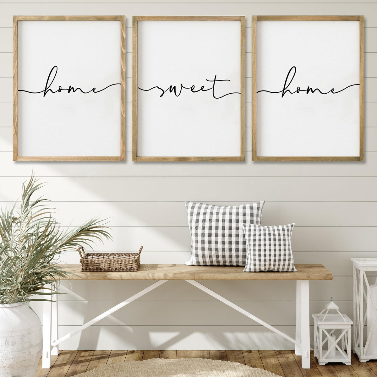 Set of 3 Framed Farmhouse Home Sweet Home Sign Above Bed - Heiple Official Imagery - 1