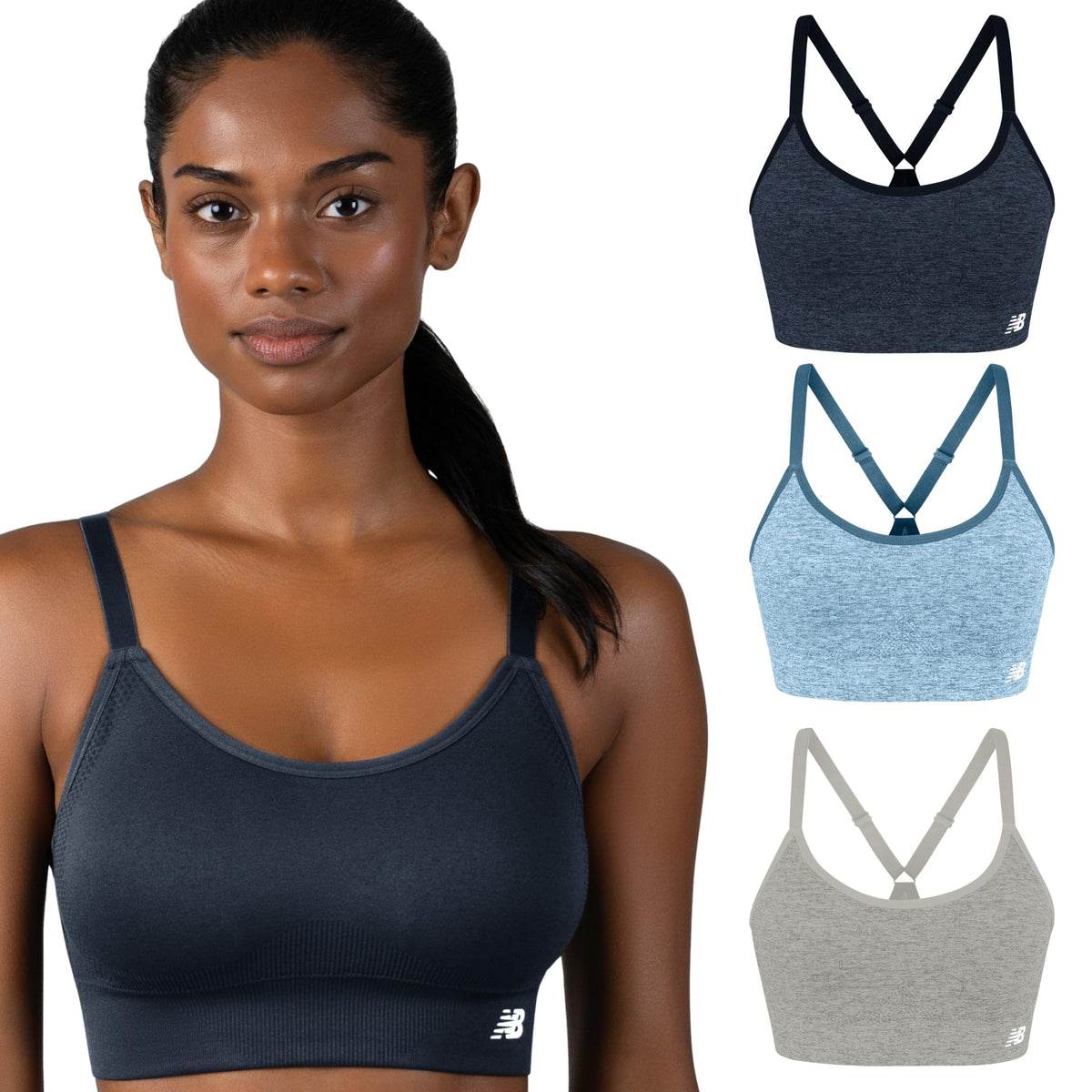 New Balance Women s Sports Bras 3 Pack Seamless Cami - New Balance Official Imagery - 2