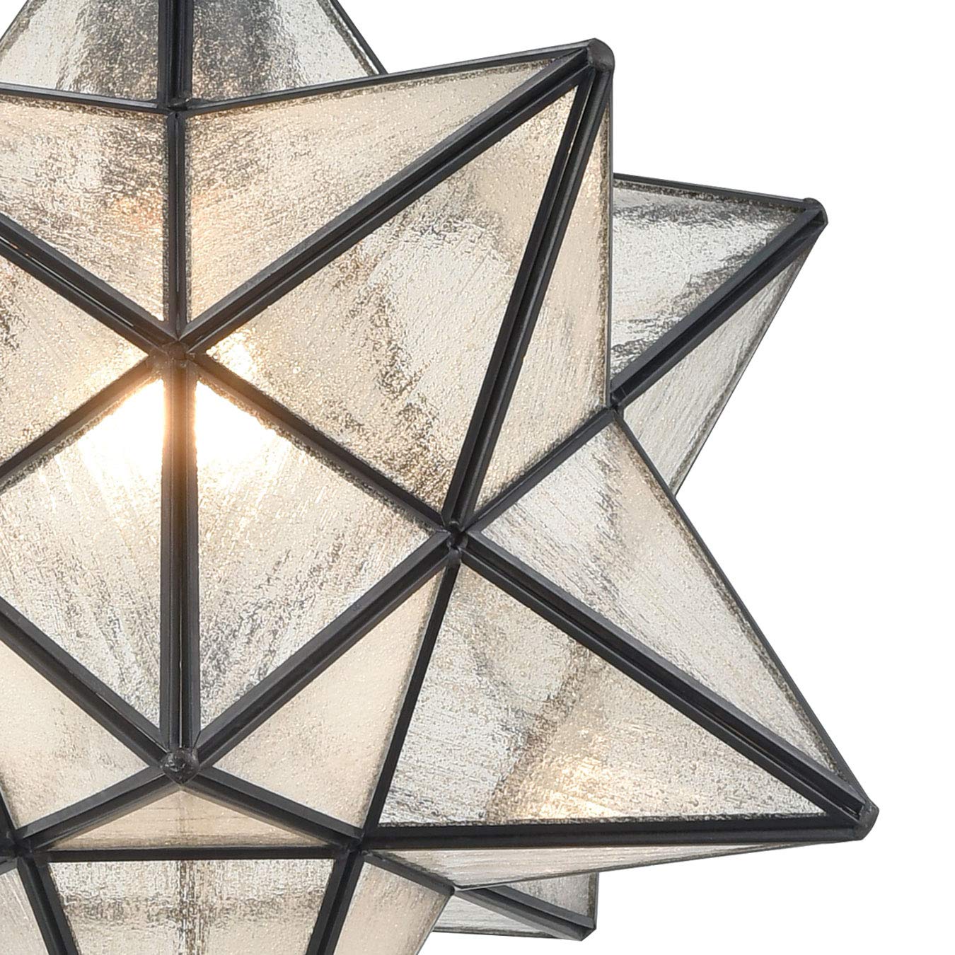 CLAXY 14" Moravian Star Pendant Light Seeded Glass Star Lights - View 3