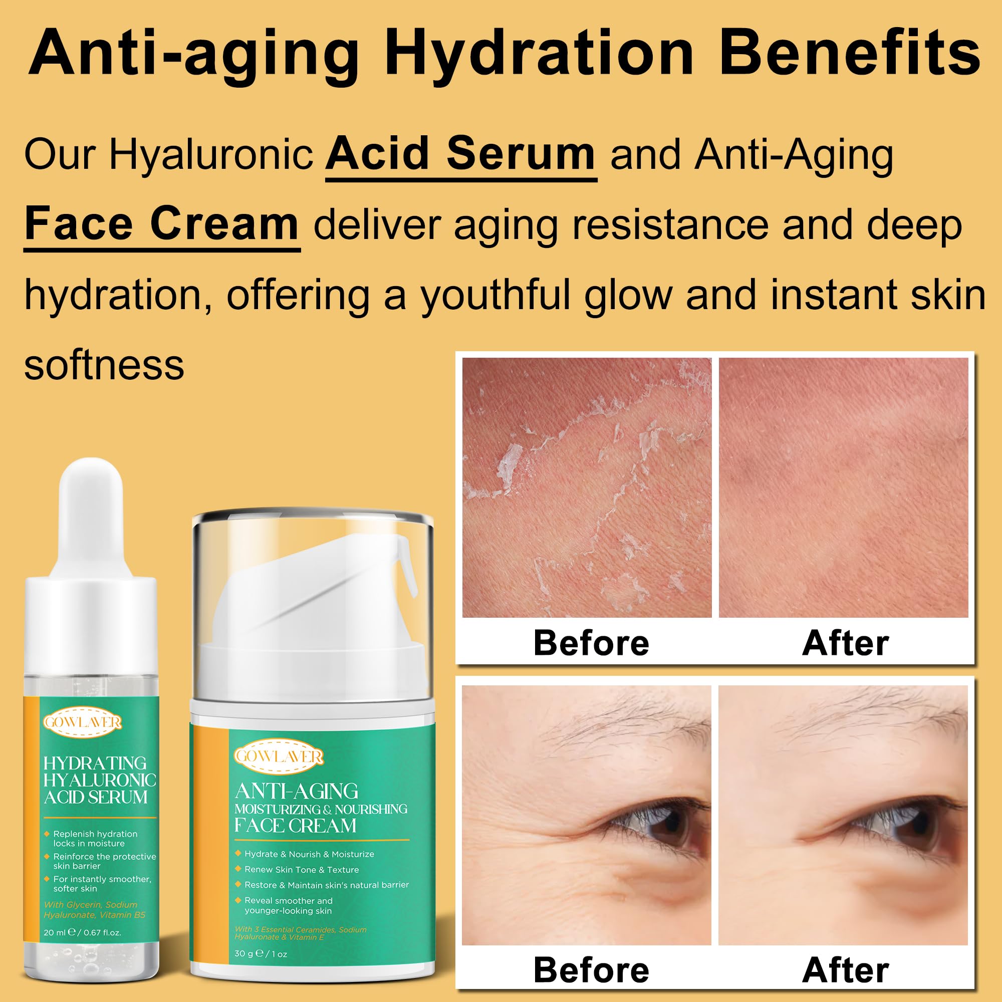 Lifting &amp; Firming Anti-Aging Skin Care Set Kit for Women - GOWLAVER