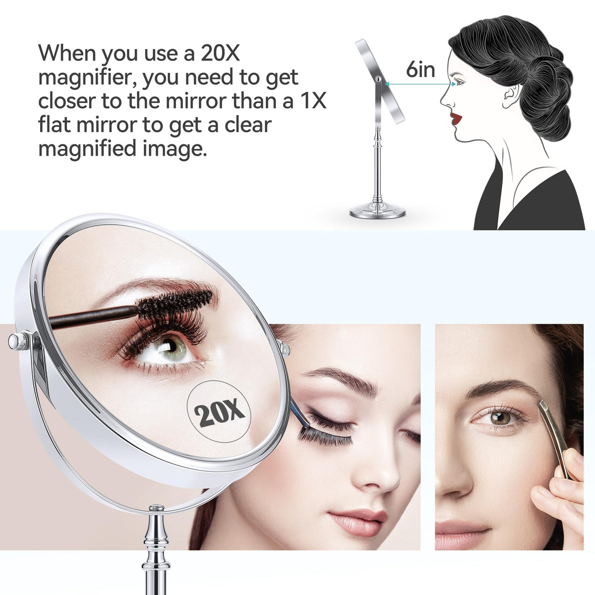 MIYADIVA Magnifying Mirror 20x Double Sided 1X 20X - MIYADIVA Official Imagery - 6