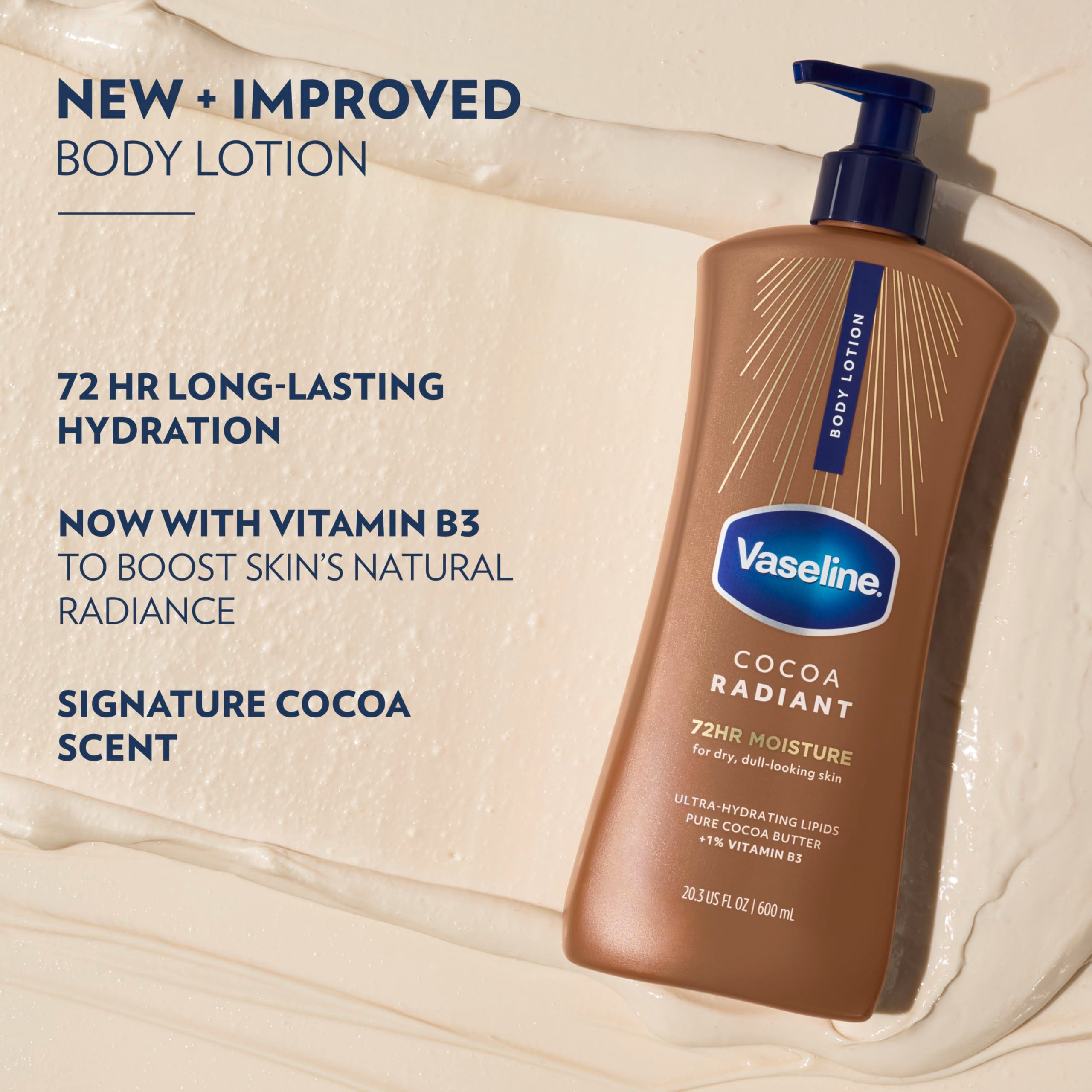 Vaseline Cocoa Radiant Body Lotion for Dry Skin Cocoa Butter - Vaseline Official Imagery - 5