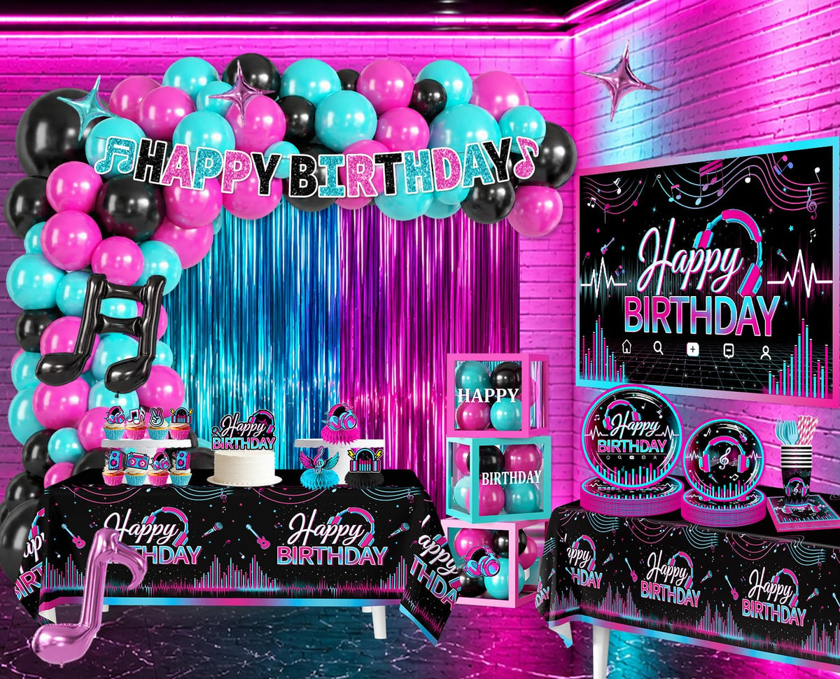 303pcs Music Birthday Decorations All in One Set Serves 25 - cocomigo Official Imagery - 5
