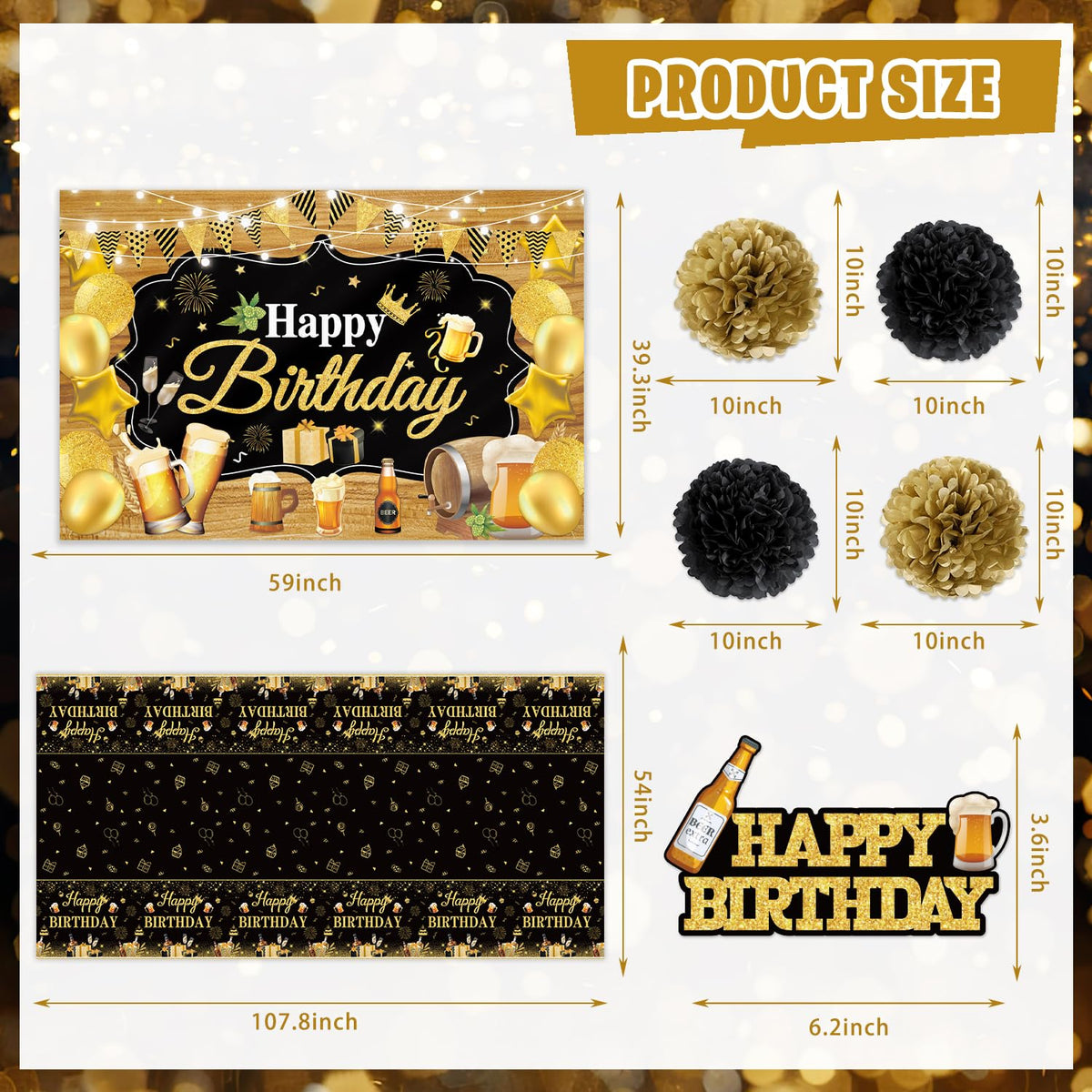 Beer Birthday Party Decorations Beer Aged to Perfection - Mpanwen Official Imagery - 5
