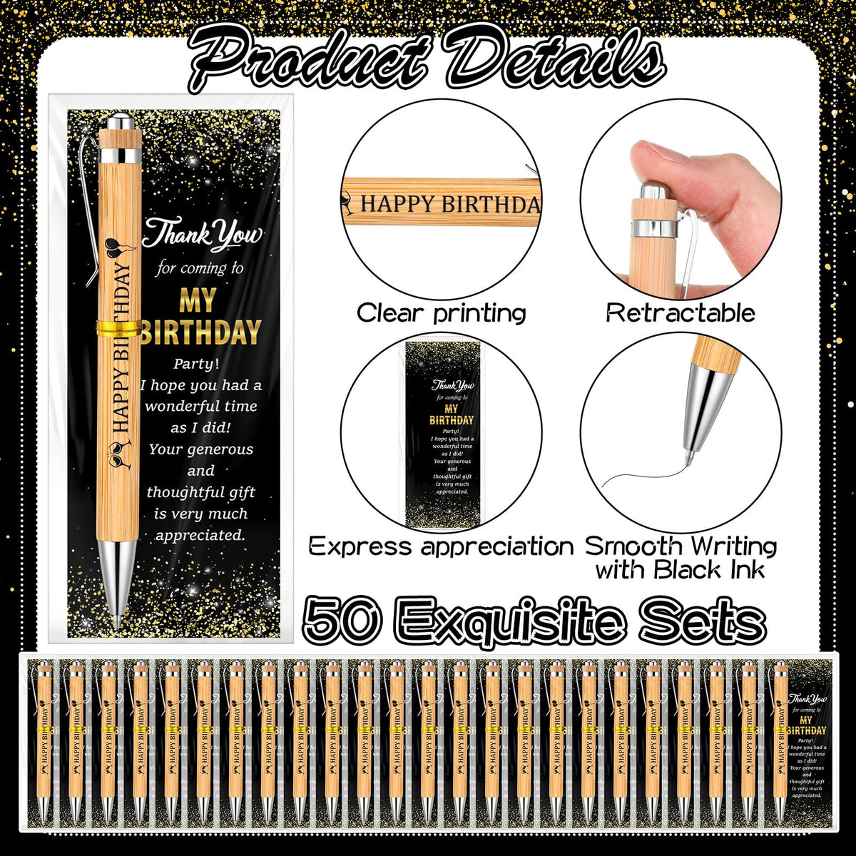 Sayglossy 50 Sets Happy Birthday Party Favors for Guests - Sayglossy Official Imagery - 5