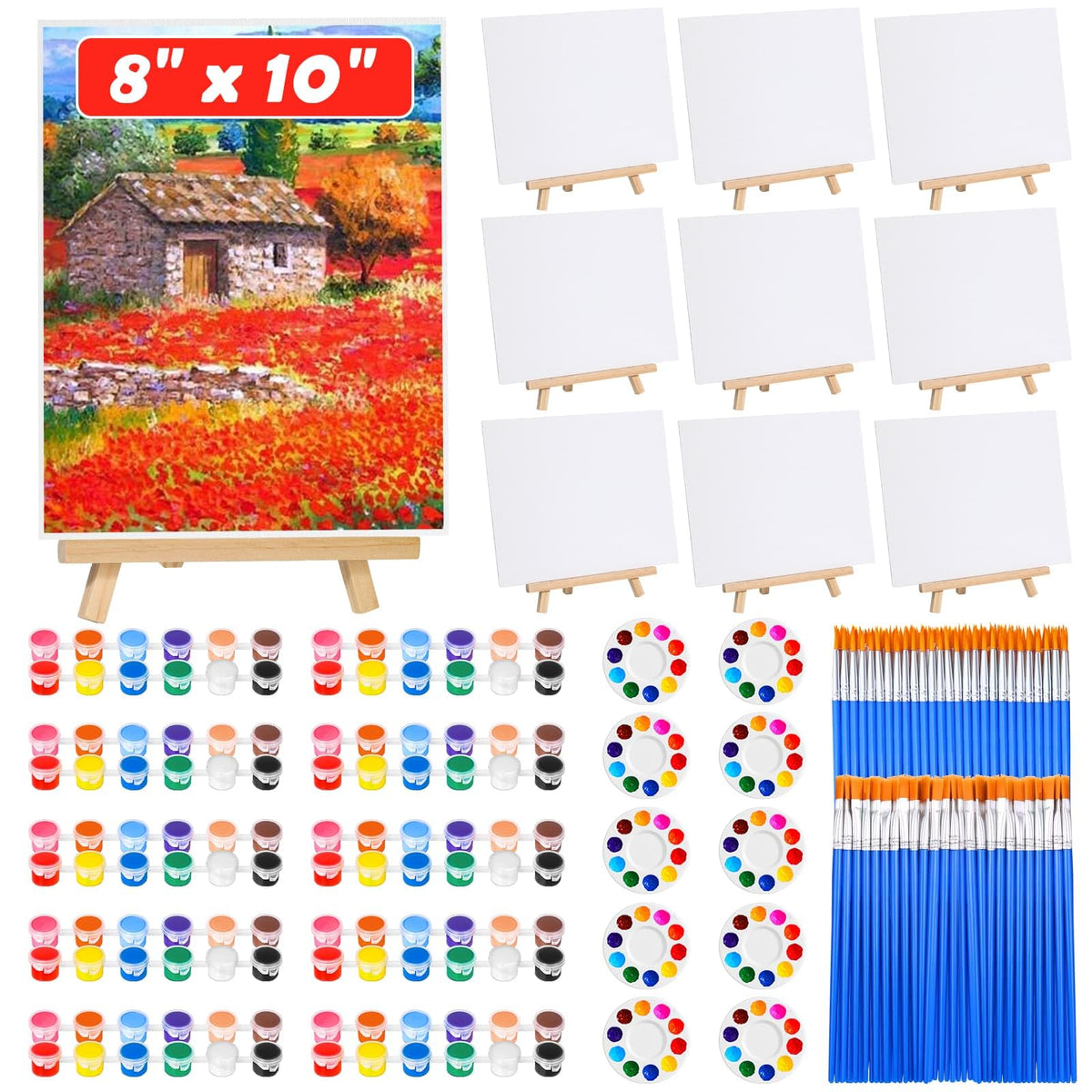 Evatage 10 Pack Sip and Paint Kit for Adults 8x10 Inch - Evatage Official Imagery - 1