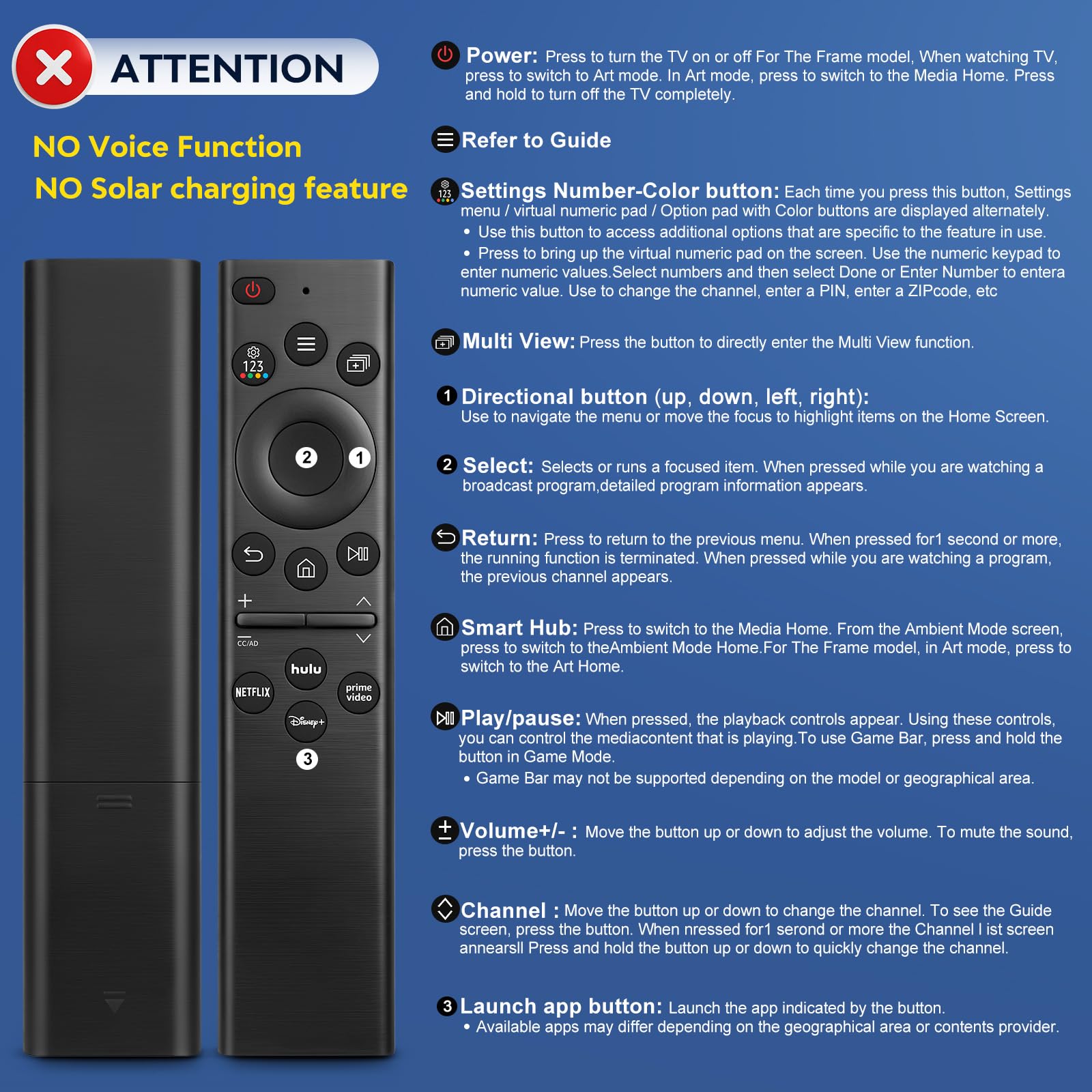 EWO'S   Universal Remote for Samsung TV Frame Solar Serif Crystal - EWO'S Official Product View 9