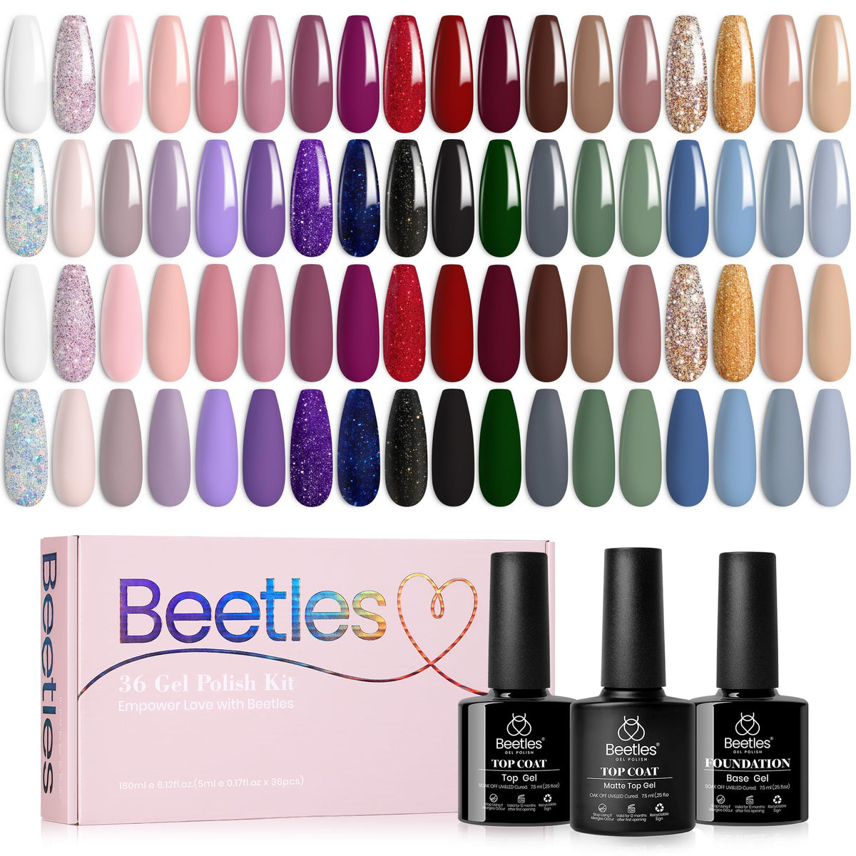Beetles Gel Nail Polish Set 36 Colors Neutral Elegance Gel - beetles Gel Polish Official Imagery - 2