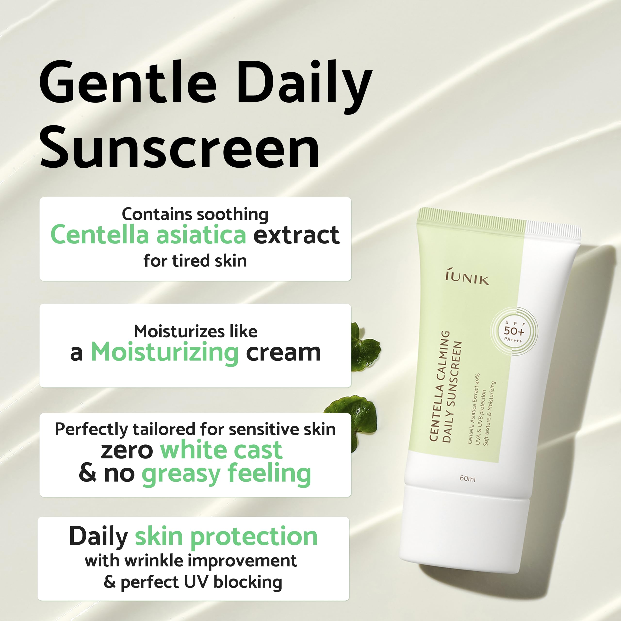 IUNIK Centella Calming Moisture Daily Sunscreen SPF 50+ PA++++ Matte & No White - IUNIK Official Product View 5