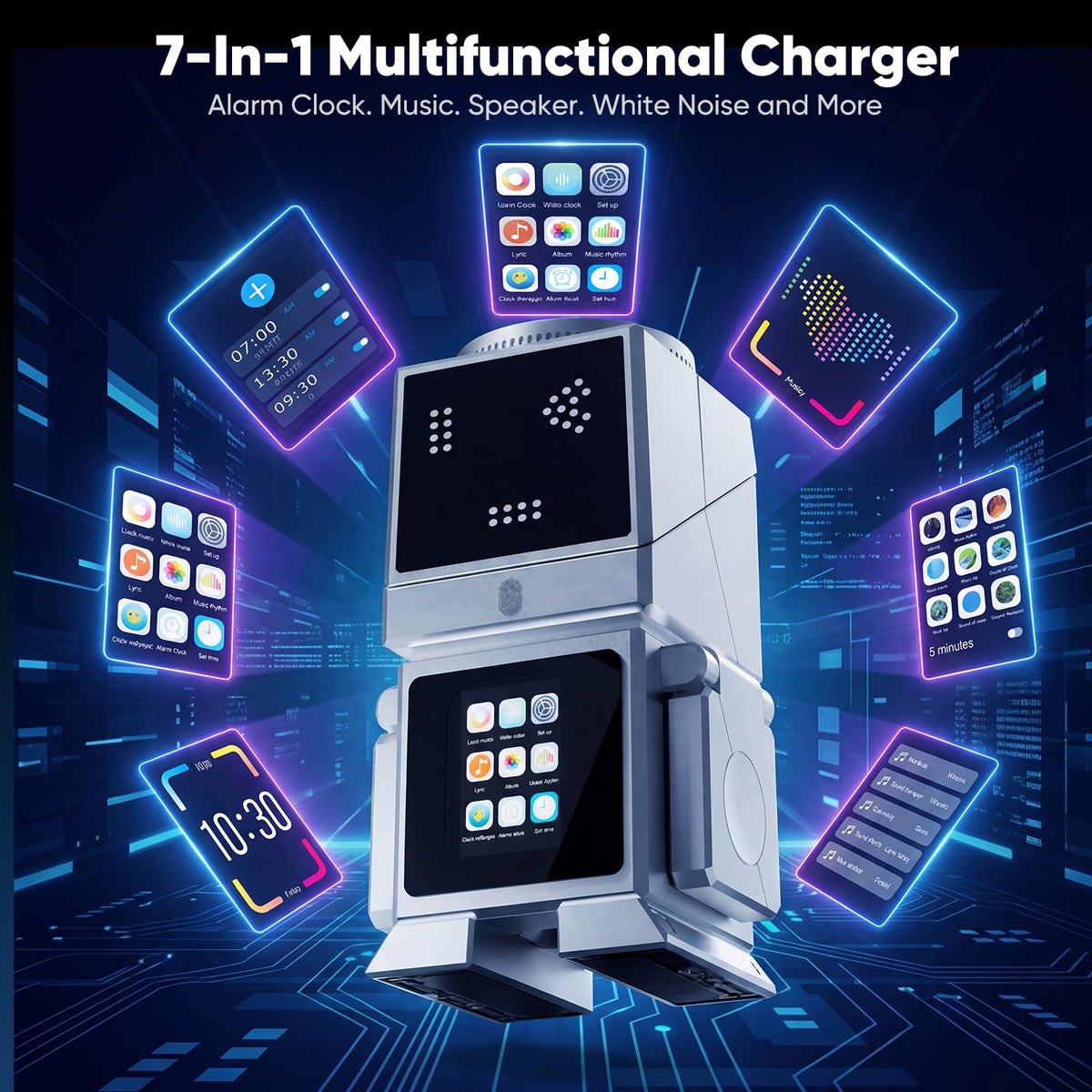 Robot 7 in 1 Qi2 2 25W Wireless Charging Station with - OxyGear Official Imagery - 6